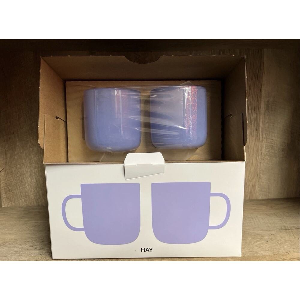 HAY Borosilicate Handmade Glass Mugs Set Of 2 Year Jade 350 ML/11.75 OZ. - NEW - Picture 4 of 5